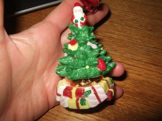 Very Rare Vintage Spode Christmas Tree Hinged Box Ornament Tree Trinket Box