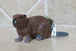 W/tag Schleich Rare Retired 14255 Beaver 2002 - 2007 Water Animal Rodent