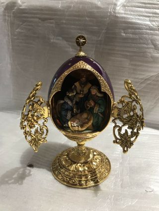 Franklin House Of Faberge We Three Kings Egg Nativity Ltd Ed Rare Egg