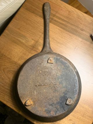 Rare Antique Vintage Early 1800s 3 Footed Cast Iron Posnet Skillet W/ Gate Mark