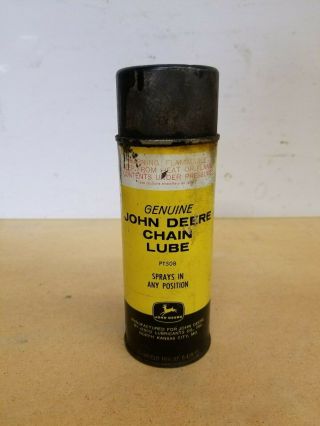 Rare 1950s John Deere Chain Lube Spray Can Oil Gas Farm Tractor Sign
