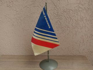 Vintage Rare Big Air France Pennant Office Flag Desktop