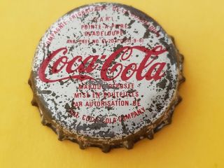 Coca Cola 70s Guadeloupe Soda Bottle Cap Crown Coke Beer Old Rare