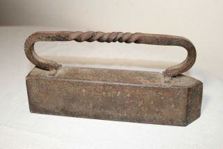 Rare Antique 18th Century Handmade Solid Hand Wrought Cast Iron Flat Sad Iron