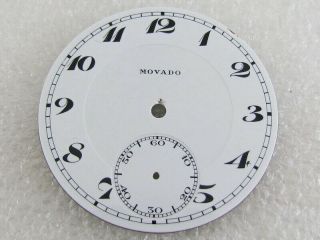 Movado Antique Swiss Pocket Watch White Porcelain Dial (watch - Face)