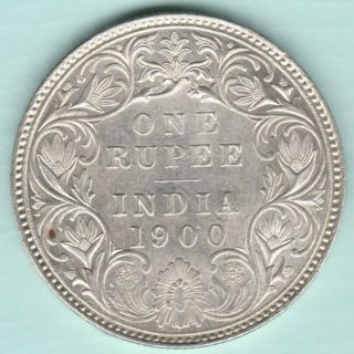 British India - 1900 - Victoria Empress - One Rupee - Ex Rare Silver Coin