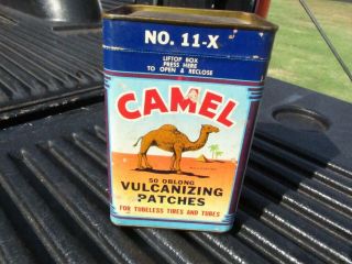 Very Rare Vintage Camel Vulcanizing Patches Box With Tin Ends No.  11 - X