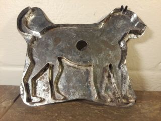 Antique Vintage Large Dog Tin Metal Flatback Cookie Cutter RARE WOW 2