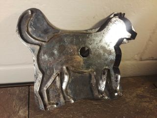Antique Vintage Large Dog Tin Metal Flatback Cookie Cutter RARE WOW 3