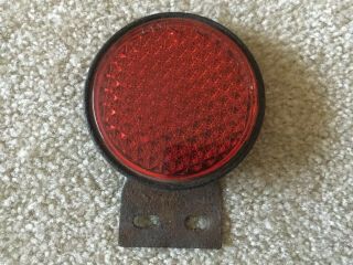 Vintage Antique Yankee Reflex 137 Red Reflector 1940’s? Great Rat Rod Accessory