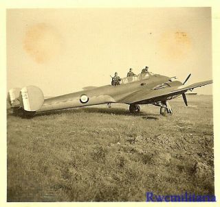 Rare Luftwaffe Troops W/ Captured French Potez 631 Fighter Plane In Field