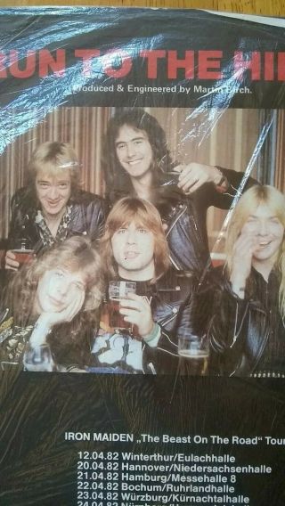 Vtg 1982 Iron Maiden Rare Run To The Hills 12 " Vinyl Ep Lp Maxi - Single