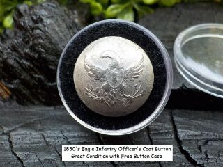 Old Rare Vintage Antique Civil War Relic Eagle Infantry Officer Coat Button Case