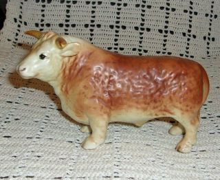 Rare Vintage Napco Pottery Hereford Bull Cow Figurine W Sticker M4353