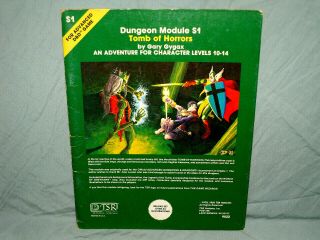 Ad&d 1st Ed Module - S1 Tomb Of Horrors (very Rare By Gary Gygax And Exc -)