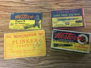 Rare Vintage Winchester Western Partial Ammo Boxes And Target Box - Also Partial