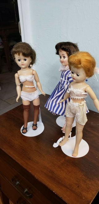 2 Vintage 1950 ' s Vogue Hard Plastic Jill dolls and 1 Vinyl Jan 3