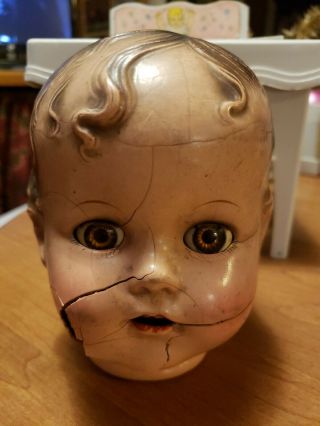 Vintage Composition Ideal Baby Miracle On 34th Street Doll Head For Restore