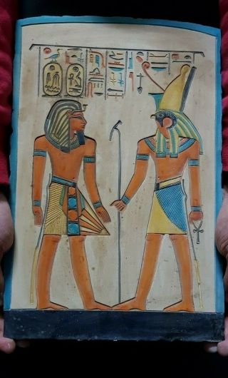 Rare Ancient Egyptian Antiques Stela Relif Ramses God Horus Protection 1810 Bc