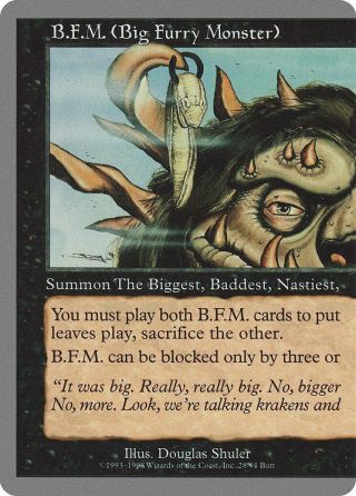 B.  F.  M.  Big Furry Monster Left Unglued Nm Rare Magic Gathering Card Abugames