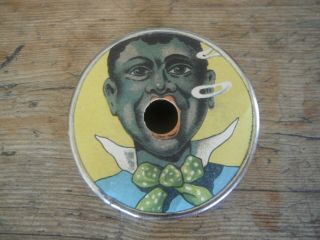 Rare Antique Vintage German Toy Smoking Black Man Smoke Rings
