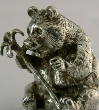 Rare Heavy English Solid Sterling Silver Miniature Panda Bear Figure 1988 58g