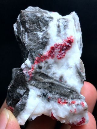 93g Rare Natural Gem Red Cinnabar Crystal Minerals Specimens Guizhou China