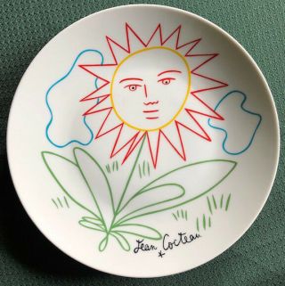 Rare Jean Cocteau French Porcelain Plate,  Signed,  C1958 Us
