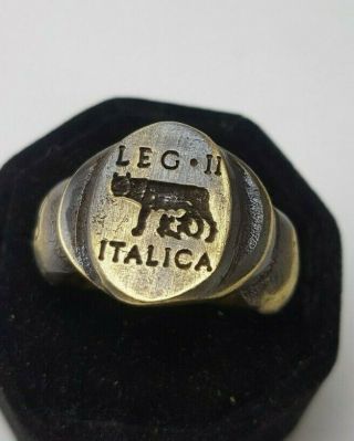 Ancient.  Legio Ii Italica Bronze Ring - Vintage - Antique Roman - Rare