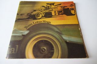 " Team Lotus Sings " 1972 Jps F1 Mechanics 45rpm Vinyl Record,  Very Rare