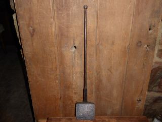 Rare Long 18th/19th C Old Early Wrought Iron Hearth Fireplace Spatula / Peel