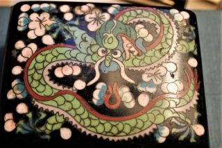 Antique China Chinese Cloisonne Dragon Box,  Well Executed,  Vg,  Ball Feet