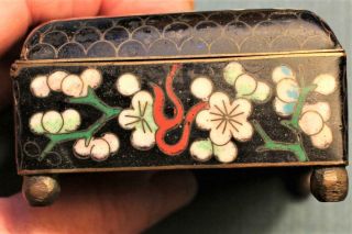 Antique China Chinese Cloisonne Dragon Box,  Well Executed,  VG,  Ball Feet 3