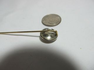 VINTAGE 14K SOLID GOLD STICK PIN WITH EUROPEAN CUT NATURAL DIAMOND 3