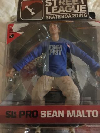 Rare Sean Malto Street League Skateboarding Figure - Dvd Blue Shirt