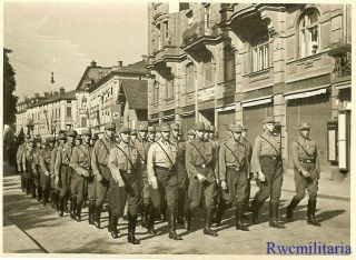 Port.  Photo: Rare German Elite Sturmabteilung Truppe Marching On City Street