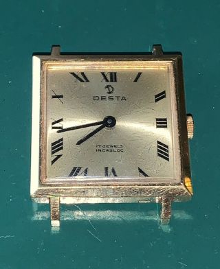 Vintage Desta 17 Jewels Incabloc Watch Movement (running)