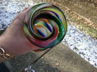 Rare Antique Murano Vase Hand Blown Rainbow Swirl Art Millefiori Fratelli Toso 3