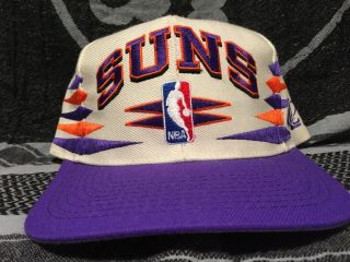 Vintage 90s Phoenix Suns Diamond Snapback Hat Rare Logo Athletic