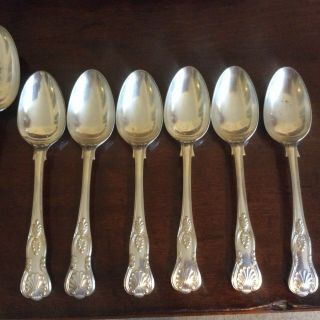 6 Heavy Vintage Silver Plated Kings Pattern Spoons Sheffield