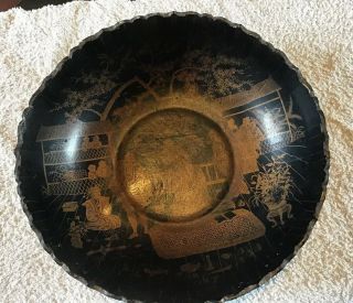 Chinoiserie Decorated Lacquered Bowl