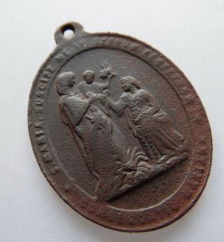 Antique big bronze religious medallion 2
