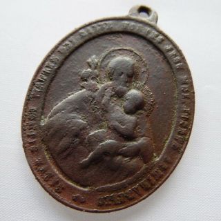 Antique big bronze religious medallion 3