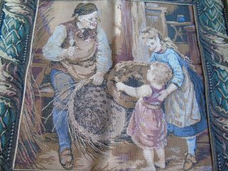 Vintage Tapestry Wall Hanging Nicely Scene Size16  X 16