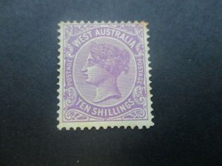 Western Australia Stamps: 10/ - Queen Victoria Rare (g10)