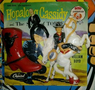 VINTAGE HOPALONG CASSIDY ITEMS TOYS RECORD FIGURES & BANK RARE  2