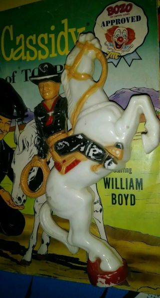 VINTAGE HOPALONG CASSIDY ITEMS TOYS RECORD FIGURES & BANK RARE  3