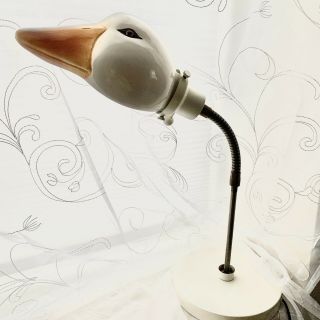 Rare Vintage George Kovacs Style Mid Century Goose/ duck Head Ceramic Table Lamp 2