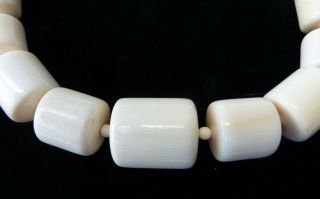 Rare Antique Chinese Carved Cylinder Beads in Cow Bone with Matching Clasp - 16 
