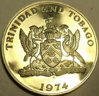Rare Proof Trinidad & Tobago 1974 50 Cents Kettle Drums 14,  000 Minted 2